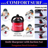 Knife Sharpener with Suction Pad base with Tungsten Steel Grinders